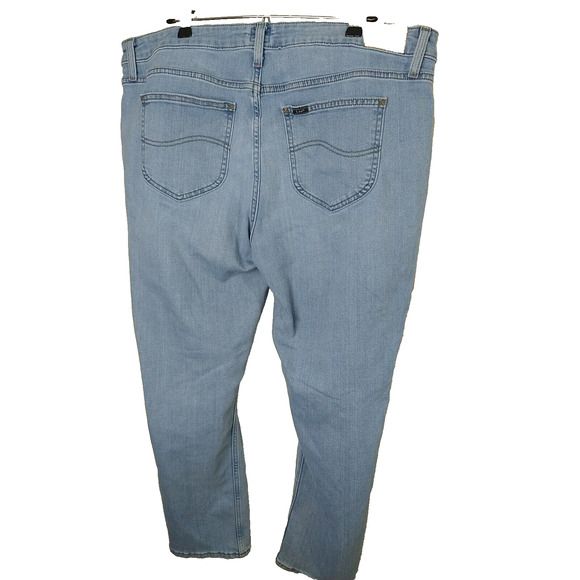 Lee Woman 20 Jeans Medium Wash Straight Leg Denim Stretch Casual - Picture 12 of 12